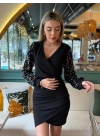 bysoca Kadın Günlük Kısa Kollu Kare Yaka Short Detaylı Cepli Dalgıç Elbise - Kahve