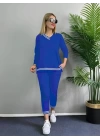 Kadın Uzun Kollu Ribana Detay Viskon Iki Iplik Ikili Takım