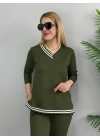 Kadın Uzun Kollu Ribana Detay Viskon Iki Iplik Ikili Takım