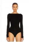 Kadın Uzun Kollu Sırt Dekolteli Bodysuit