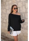 Kadın Uzun Kollu Tek Omuzu Açık Akrilik Bluz