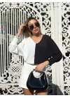 bysoca Kadın Günlük Kısa Kollu Pileli Balon Kol Bürümcük Bluz - Yeşil