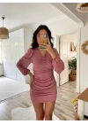 bysoca Kadın Günlük Modal Kumaş çizgili Gömlek Yaka Ikili Takım - Mavi Desen 1