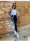Kadın Yan çift şerit Detaylı Toparlayıcı Egzersiz Dalgıç Tayt