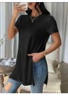Kadın Yandan Yırtmaçlı Sandy Kumaş Bluz