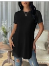 Kadın Yandan Yırtmaçlı Sandy Kumaş Bluz