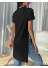 Kadın Yandan Yırtmaçlı Sandy Kumaş Bluz