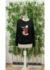 bysoca Kadın Günlük Kapşonlu Üç İplik Penye Basic SweatShirt - Siyah