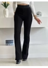 Kadın Yüksek Bel Lastik Kemerli çımalı Pantolon