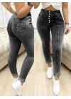 Kadın Yüksek Bel önden Düğmeli Jean Pantolon
