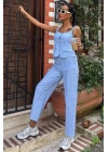Kalın Askılı Bluz Pantolon Keten Takım 10187