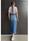 Kar Yıkama Yırtmaçlı Kot Etek