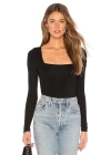 Kare Yaka İpek Jarse Bodysuit
