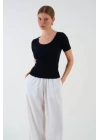 Kısa Kollu T-shirt - Siyah