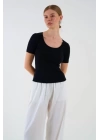 Kısa Kollu T-shirt - Siyah
