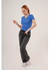 bysoca Kadın Günlük Uzun Kollu Kapşonlu Bağcıklı Viskon Iki Iplik Sweat - Pembe