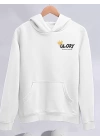 Kışlık Üç İplik Kapşonlu SweatShirt - Beyaz