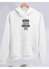 Kışlık Üç İplik Kapşonlu SweatShirt - Beyaz
