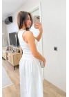 Kolsuz Uzun Elbise - Beyaz