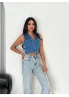 Kot Jeans Yelek - Mavi