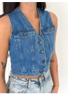 Kot Jeans Yelek - Mavi