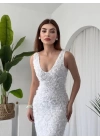 Kren Gül Detaylı Elbise
