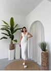 Kren Gül Detaylı Elbise