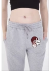 Lastikli Baskılı Eşofman Pantolon - Gri