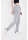 Lastikli Baskılı Eşofman Pantolon - Gri