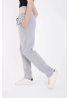 Lastikli Baskılı Eşofman Pantolon - Gri
