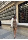 LEOPAR KISA ELBİSE SANDY - Leopar