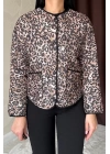 Leopar Leopar Desenli Kapitone Ceket