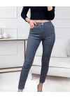 Likralı Yüksek Bel Jean Pantolon