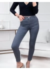 Likralı Yüksek Bel Jean Pantolon