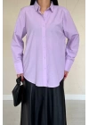 Lila Poplin Gömlek