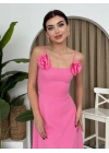 Matilda Gül İp Askılı Elbise