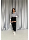 Mavi Askılı İki Parça Jeans Pantolon