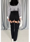 Mavi Askılı İki Parça Jeans Pantolon