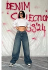 Mavi Geniş Paça Jeans Pantolon
