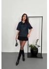Kadın Mavi Kot Bluz