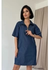 Mavi Tencel Kuplu Elbise