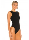 MetuCa Kadın Siyah Sırt Dekolteli Kayık Yaka Sıfır Kol Jarse Kumaş Basic Bodysuit Zıbın