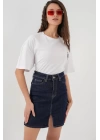 Mini Kot Etek 8037 - Lacivert