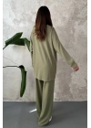 Kadın Mint Yeşili Salaş Sweatshirt Pantolon Takım