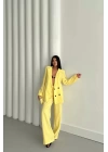 MODAL 4 DÜĞME ASTARSIZ CEKET - PANTOLON TAKIM - Sarı