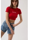 Nepo Baskılı Crop T-Shirt