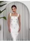 bysoca Kadın Günlük 2153 Tek Cepli Oversize Keten Gömlek - Lacivert - Laci̇vert
