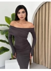 bysoca Kadın Günlük Tuna Denim Elbise - Koyu Mavi̇