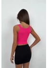Ön Büzgülü Crop Bluz