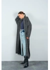 Önü Açık Şal Yaka Hırka - Siyah